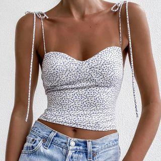 Tie-strap Floral Print Camisole Top