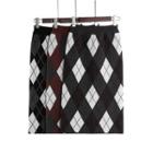 Knit Argyle Midi H-line Skirt