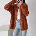 Long Sleeve Cable-knit Loose-fit Cardigan