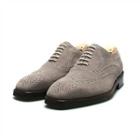 Genuine Suede Wing-tip Oxfords