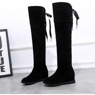 Wedge Bow-tied Over-the-knee Boots
