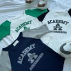 Contrast-raglan Letter Cropped T-shirt