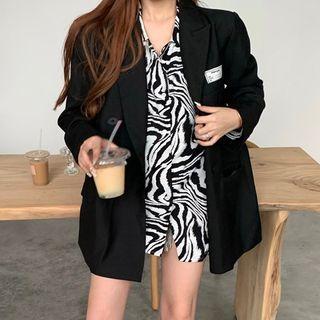 Long-sleeve Zebra Print Shirt / Blazer