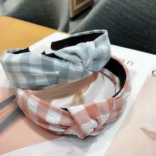 Gingham Knotted Hair Band
