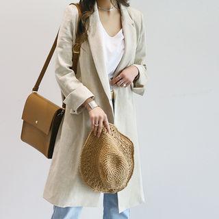 Eye And Hook Linen Coat