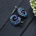 Peacock Glaze Alloy Dangle Earring 1 Pair - Cp564 - Silver & Blue - One Size
