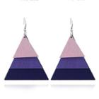 Wooden Triangle Layered Dangle Earring