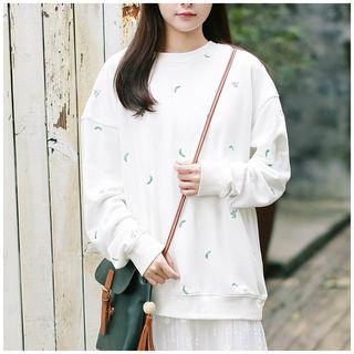 Banana Embroidered Pullover