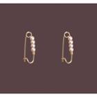 Faux Pearl Safety Pin Earring