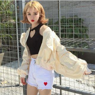 Batwing Zip Cropped Jacket