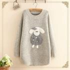 Sheep Applique Long Sweater