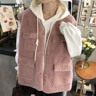 Oversize Hoodie / Faux Shearing Vest
