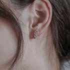 Faux Pearl Butterfly Earring 1 Pair - 925 Silver Needle - Earring - White Faux Pearl - Gold - One Size