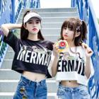 Print Short-sleeve Cropped T-shirt