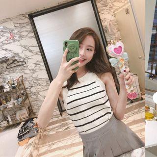 Striped Knitted Halter Top