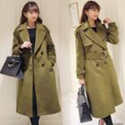 Double Breasted Notch Lapel Long Coat