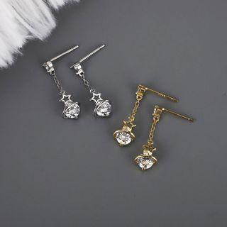 Planet Drop Earring Sterling Silver Earring