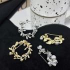 Flower / Butterfly Faux Pearl Alloy Brooch