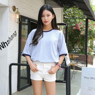 Tipped Elbow Sleeve T-shirt