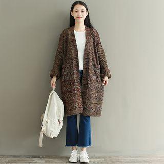 Melange Long Knit Coat