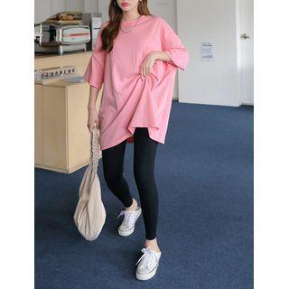 Plain Band-waist Leggings