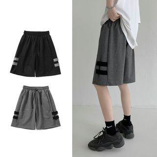 High-waist Striped Loose Fit Shorts
