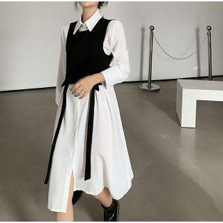 Midi A-line Shirtdress / Vest