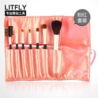 Make-up Brush Set (pink) 7 Pcs + Bag