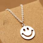 S925 Sterling Silver Smiley Face Necklace