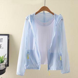 Plain Sheer Hooded Jacket