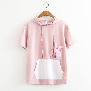 Rabbit Short-sleeve Hooded T-shirt