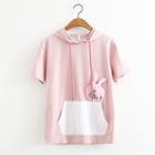 Rabbit Short-sleeve Hooded T-shirt