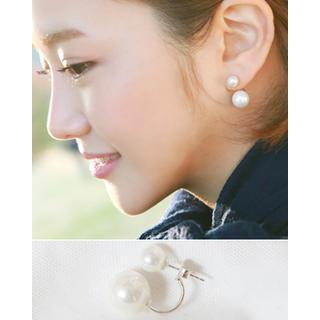 Faux-pearl Silver Earrings
