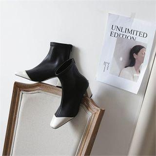 Black & White Contrast-trim Ankle Boots