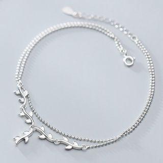 925 Sterling Silver Branches Layered Anklet As Shown In Figure - One Size