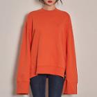 Drop-shoulder Slit-detail Top