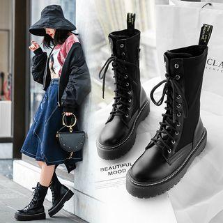 Platform Mid-calf Lace Up Boots