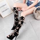 High-heel Lace-up Tall Boots