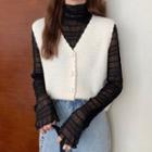 Long-sleeve Lace Top / Sweater Vest