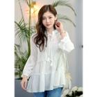 Tie-neck Frilled Chiffon Top