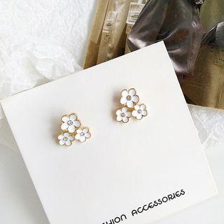 Alloy Flower Stud Earring / Clip-on Earring