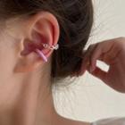 Set Of 2: Ear Cuff Purple & Silver - One Size