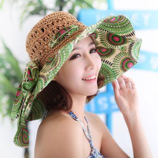 Foldable Printed Straw Sun Hat