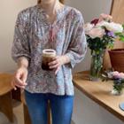 Tassel-trim Dip-back Paisley Blouse
