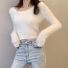 Square Neck Sweater White - One Size