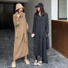 Long-sleeve Maxi Knit Dress / Knit Scarf