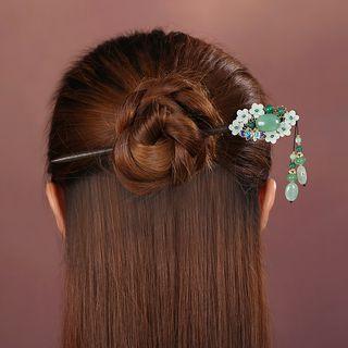 Resin Flower & Stone Hair Stick
