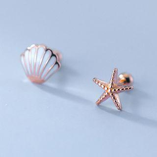 Shell & Starfish Sterling Silver Earring