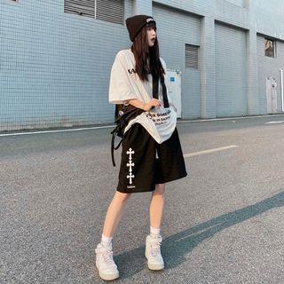 Crisscross Print Shorts