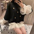 Star Loose-fit Mesh Pullover Black - One Size